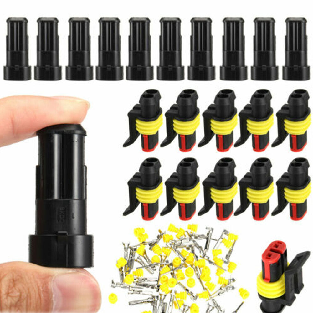 20X Car Waterproof Electrical Wire Cable Connector Male Female 2Pin Way Plug Kit