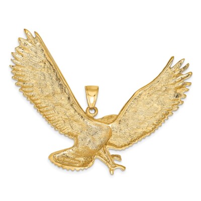 Pre-owned Superdealsforeverything Real 14kt Yellow Gold Eagle Pendant