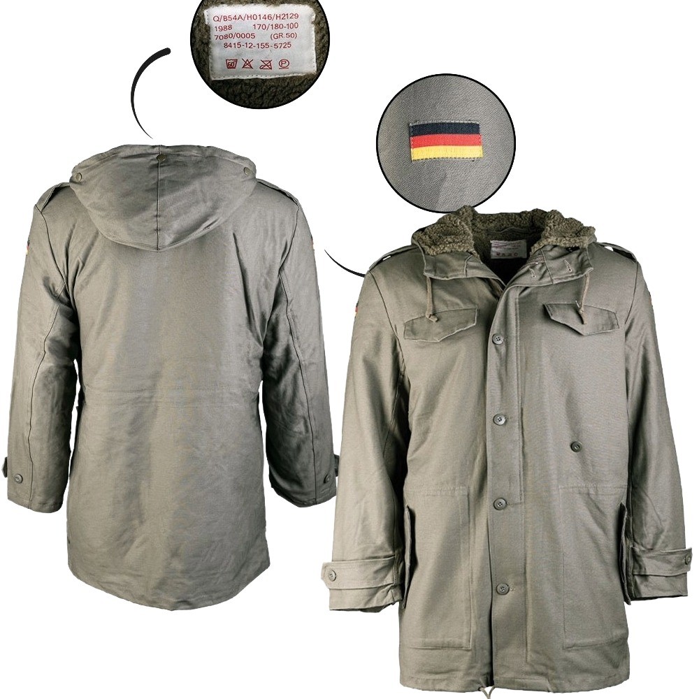 2-in-1 Bundeswehr BW Parka Jacke  Winterparka Oliv mit Webpelz  Kapuze