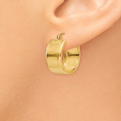 Pre-owned Superdealsforeverything Real 14kt Yellow Gold Hoop Earrings