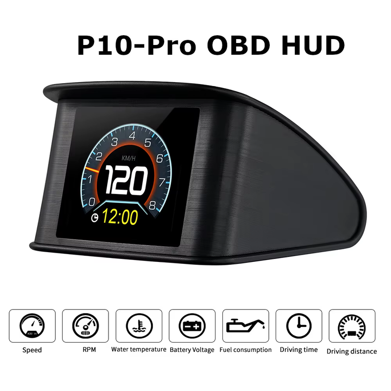 NEW P10 Pro On-board Computer Car HUD OBD2 Display Smart Digital Meter Water Tem