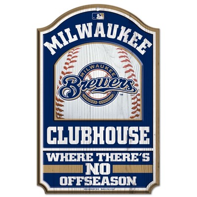Деревянная вывеска Milwaukee Brewers размером 11 x 17 дюймов