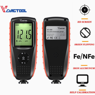 VC200 Paint Film Coating Thickness Meter Tester Probe Gauge 0-1300um Measuring 