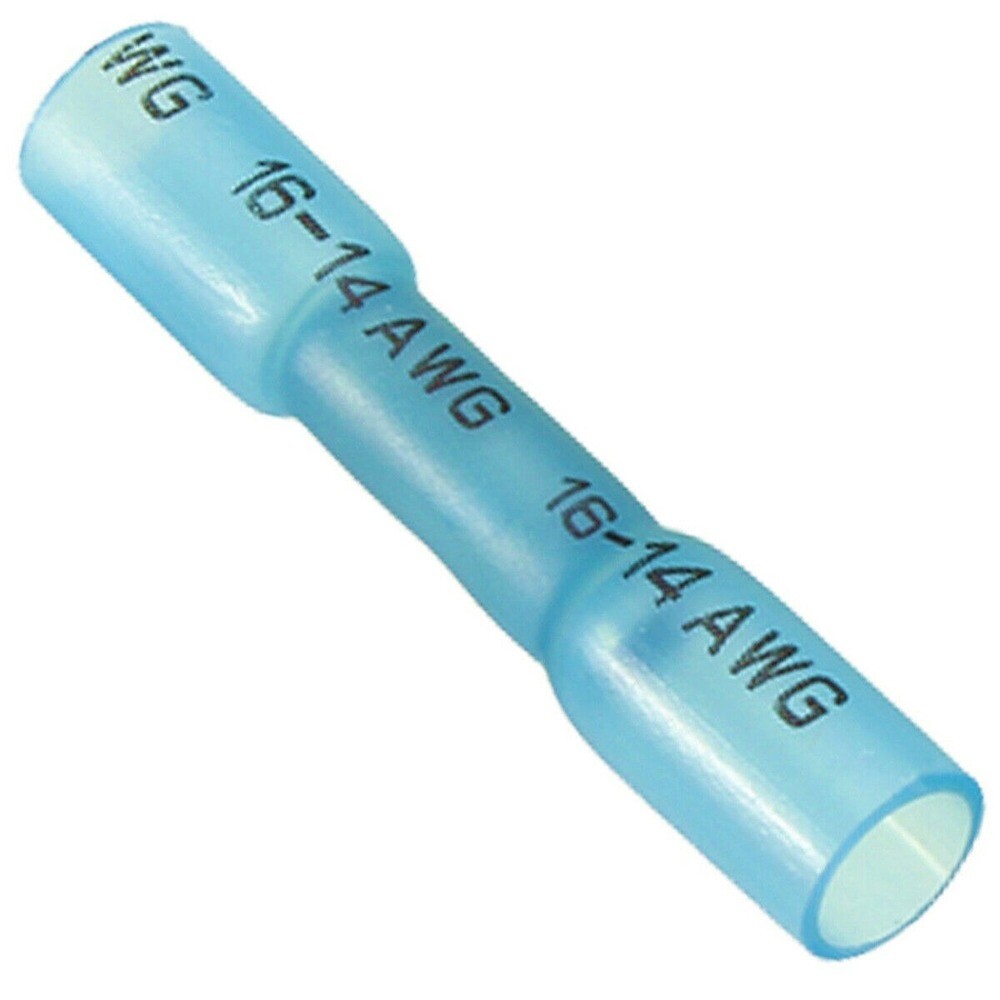US (100) Blue1416 Gauge AWG Heat Shrink Butt Wire Connectors Crimp Terminals eBay