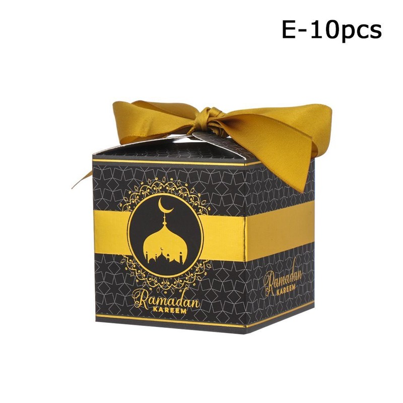 Muslim Ramadan Kareem DIY Paper Eid Mubarak Gift Boxes Chocolate Bag Candy Box