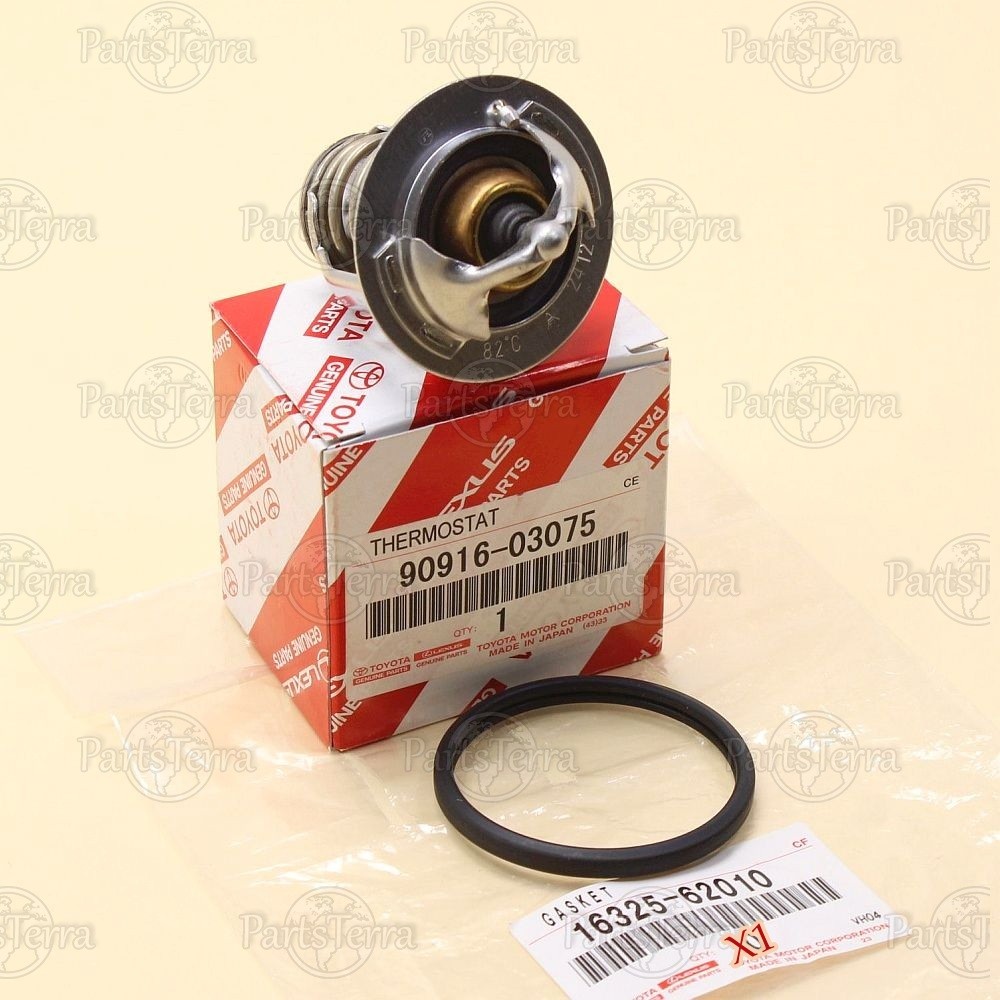 New OEM Toyota T100 / Lexus ES300 Thermostat with Water Inlet Housing Gasket Set