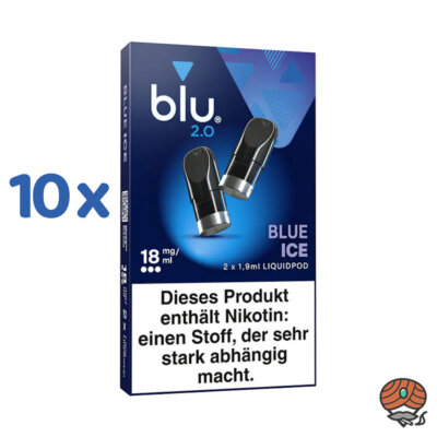10x blu 2.0 BLUE ICE 18mg/ml Nikotin Liquid-Pods à 2 Stück (ersetzt myblu)