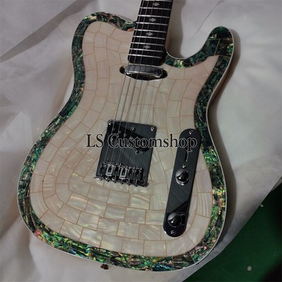 Abalone Shell TL Electric Guitar Basswood Solid Body Maple Neck Chrome Part