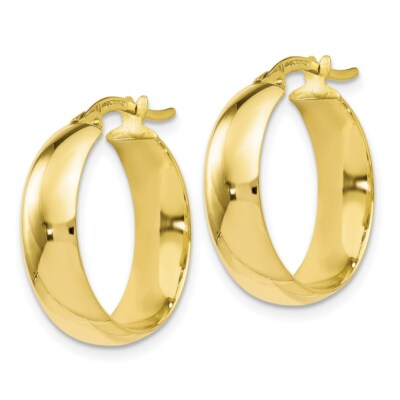 Pre-owned Superdealsforeverything Real 10kt Yellow Gold Polished Hinged Hoop Earrings