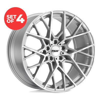 (Set of 4) TSW SEBRING Wheels 18x8.5 5x100 +35 mm Silver Rims 18'' Inch