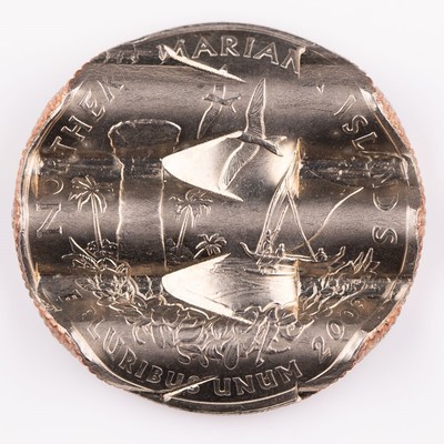 2009 D Northern Mariana Islands Quarter Waffle Cancelled 25c -1