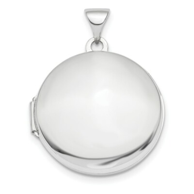 Pre-owned Skyjewelers Real 14kt White Gold Polished Domed 20mm Round Locket