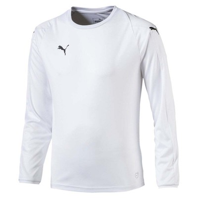 Футболка Puma Liga Crew Neck с длинным рукавом для мальчиков, молодежная, белая 703421-14