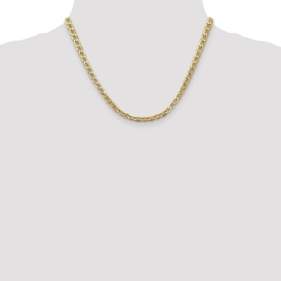 Pre-owned Skyjewelers Real 14kt Yellow Gold 18 Inch 4.75mm Semi-solid Anchor With Lobster Clasp Chain