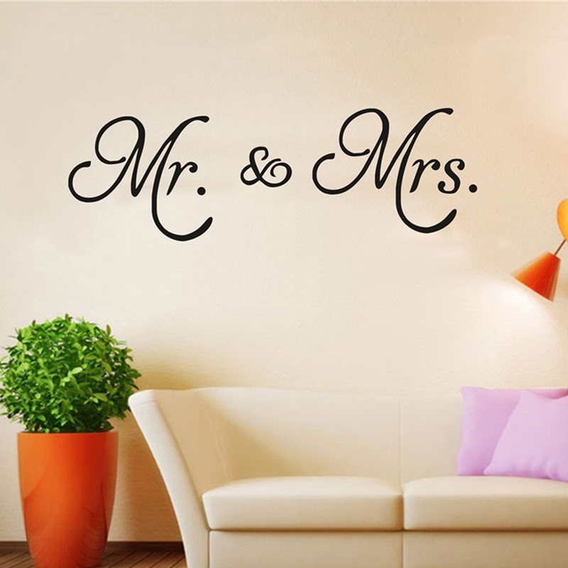 Details About Bedroom Ornament Home Decor Wall Sticker Mr And Mrs Decal Mural Wall Art