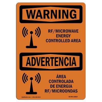 Rf Microwave Energy Controlled Area ANSI Warning Sign Metal Plastic Decal