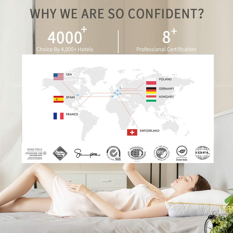 Bed Pillows for Sleeping Queen Size Set of 2 Hotel Collection Gel