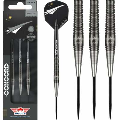 22 GRAM BULLS CONCORD 90% TUNGSTEN STEEL TIP DARTS 