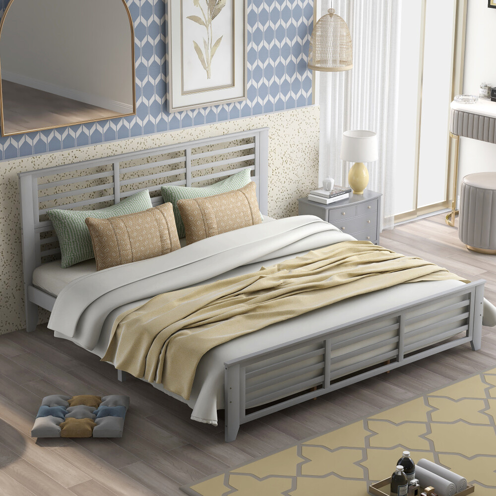 With Headboard No Box Spring Needed Gray Us