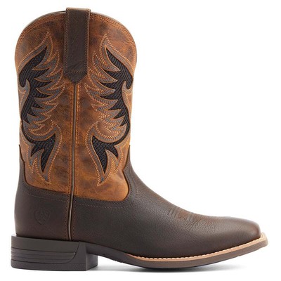 Ariat Cowpuncher Venttek TooledInlay Square Toe Cowboy Mens Brown Casual Boots