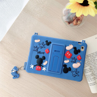 3D Mickey Kids Silicone Case For iPad 5 6 7 8 9 10.2 Air 2 3 4 Mini Pro 11 12.9''