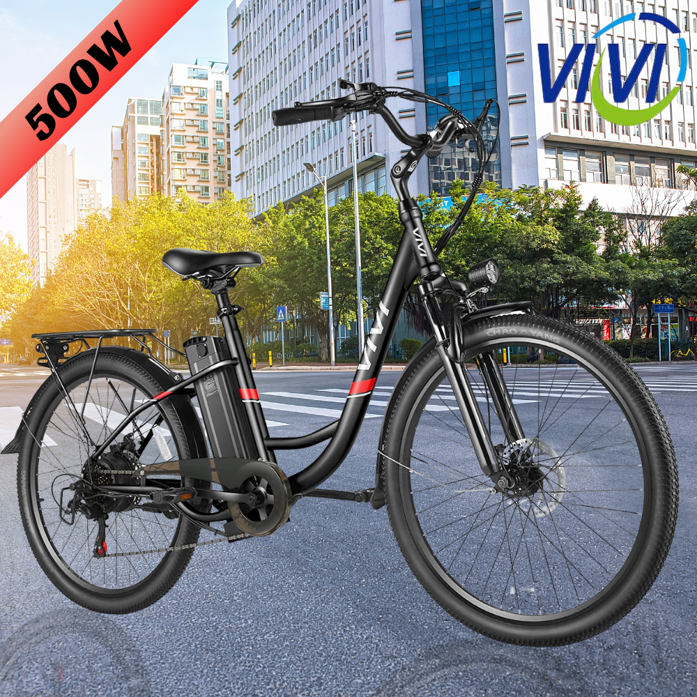 Electric Bicycle for Sale: 26''Electric Commuting Bike Low Step Cruiser Bicycle 500W 48V Adults eBike 22mph in Whippany, New Jersey