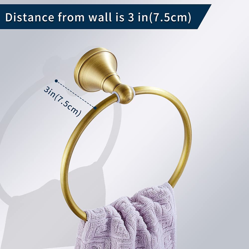 Towel Ring Antique Brass Hand Towel Holder Bathroom Accessories Brushed Shower T
