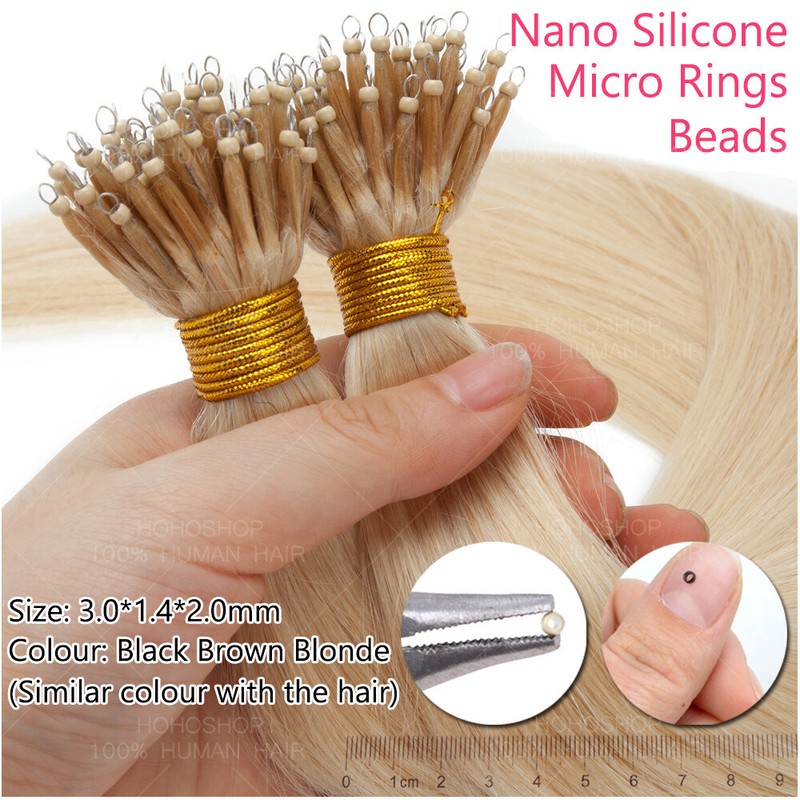 200PCS THICK Nano Ring 100 Remy Human Hair Extensions I TIP Micro Loop Bead 1G eBay