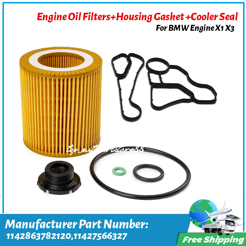 + Housing Gasket + Cooler Seal Set For Bmw Engine X1 X3 11427566327