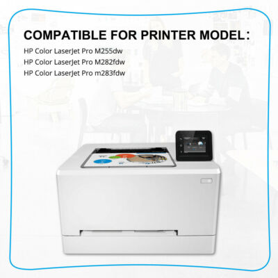 4-pk Toner for HP 206A W2110A Color Laserjet Pro MFP M283cdw M282 M255dw NO CHIP