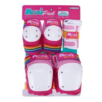 187 Killer Pads - Moxi Pink / Peach Super Six Pack - Adult Knee Elbow & Wrist Sa