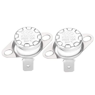 2pcs 160°C Thermostat Metal KSD301 Thermostat Bimetal Snap Disc