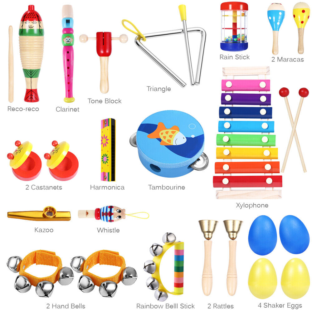 Musikinstrumente Set Kinder Percussion Rhythmus Spielzeug Lernspielzeug DE Neu