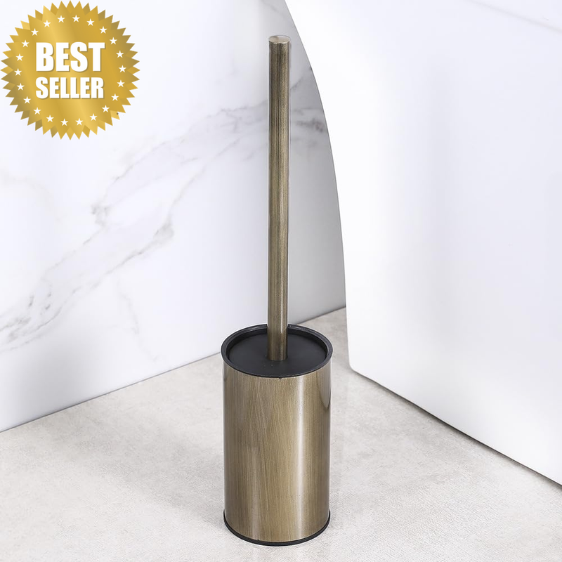 Stainless Steel Toilet Brush and Holder, Floor Standing, Long Handle,Heavy Duty