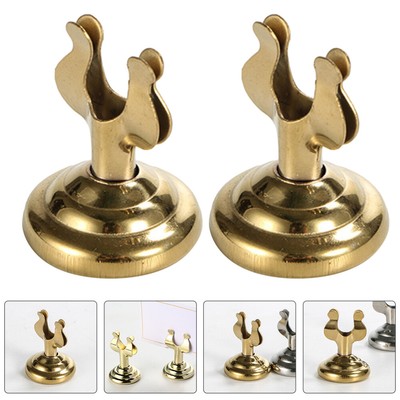  3 Pcs Metal Cards Holder Sign Stand Note Clips Tabletop Display Number