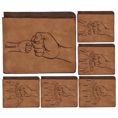 Gifts for Dad Custom Photo Wallets for Men, Personalized Engraved Picture N J4K5