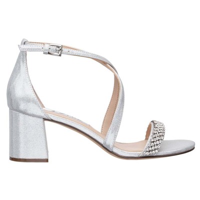 

Нина Нора Свадебные женские туфли со стразами на каблуках NORA-041, Серебряный, Nina Nora Rhinestone Wedding