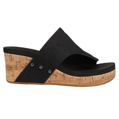 

Женские черные повседневные сандалии Corkys Flirty Wedge 41-0105-BKSI, Черный, Corkys Flirty Wedge