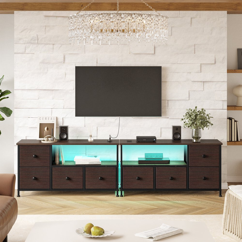 With Led Lights Shelves And Drawers Two 120 Plugs