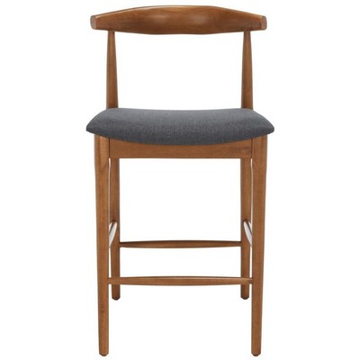 Lionel Retro Counter Stool - Walnut/Dark Grey - Safavieh