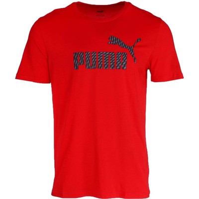 

Мужские красные повседневные топы Puma Warped No.1 с круглым вырезом и короткими рукавами с логотипом 848631, Красный, Puma Warped No.1 Logo Crew Neck Short Sleeve T-Shirt