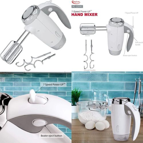 Betty Crocker 7Speed Power Up Hand Mixer, White,