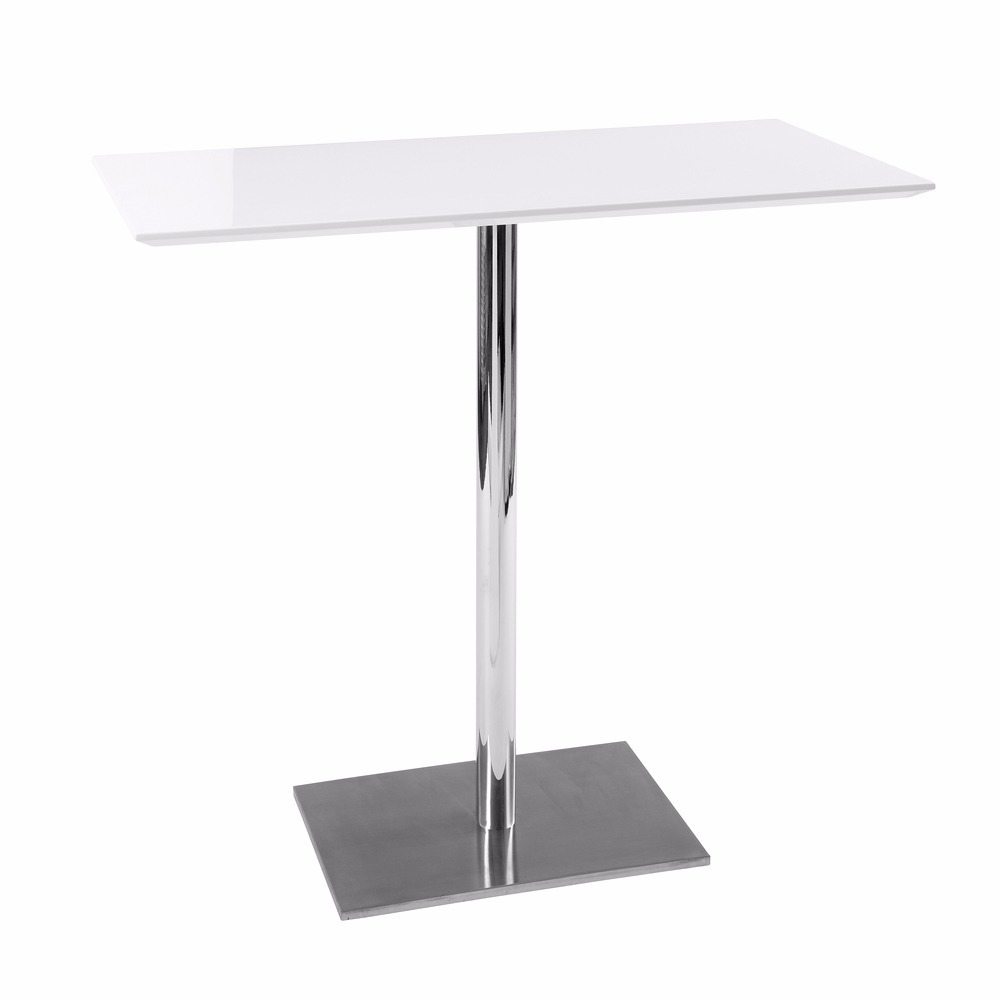 Dwell white high gloss bar table plus 3 Dwell black bar stools in