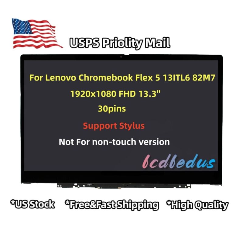 New For Lenovo Chromebook Flex 5 13ITL6 82M70003UX 82M7000SUX LCD Touch Screen