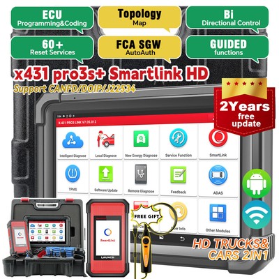 2024 LAUNCH X431 V+ Pro3S SmartLink C HD III Heavy Duty Truck Diagnostic Scanner