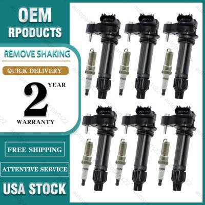 UF569 Ignition Coils & Spark Plugs Set For Chevy Traverse Camaro Malibu Equinox