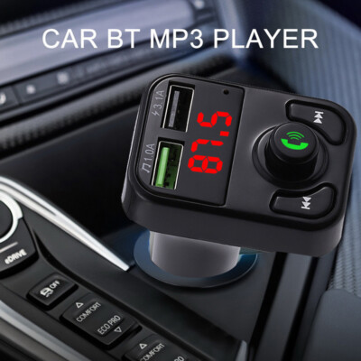 Bluetooth 5.0 Car Wireless FM Transmitter Adapter 2USB PD Charger Hands-Free