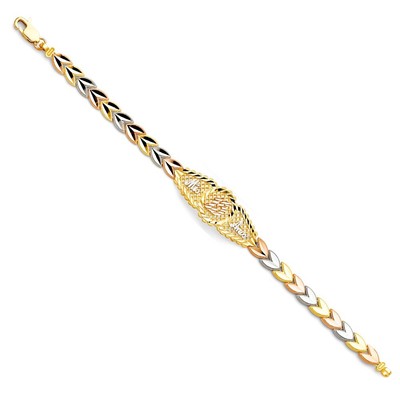 NEW 14K TRI COLOR GOLD 15 YEARS ID BRACELET