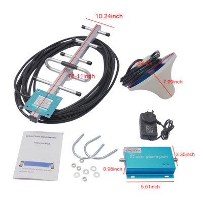 3G 4G 850/900MHz GSM/CDMA Repeater Cell Phone Signal Booster + Yagi Antenna Kit