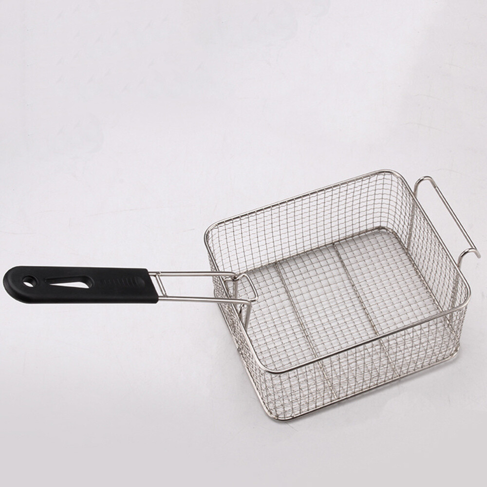 1pc Deep Fry Basket Wire Mesh Rectangle with Long Handle Frying Tool (Silver) eBay